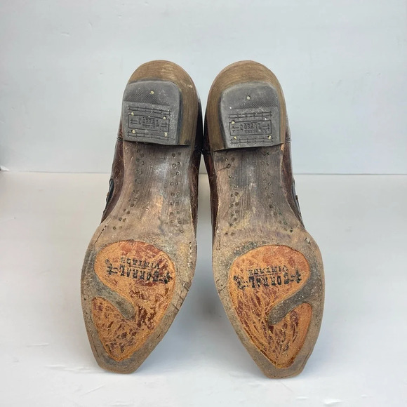 Corral Snip Toe Leather Western Cowboy Boots Brown C1957 Women's Size 7.5M - Picture 4 of 10